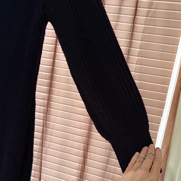 Maurices Navy Maxi Cable Knit Sweater Dress Balloon Sleeves NWOT S/M - Picture 10 of 10